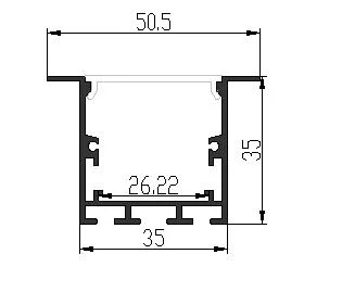 50*35mm Surface LED Aluminium Profile