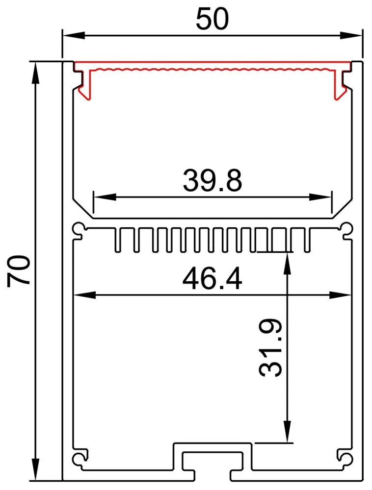 Double Layer Driver Put in 40mm Width LED Linear Lighting Aluminum LED Profile