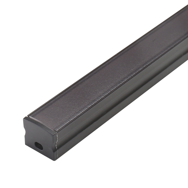 High Quality Square Slim 17.2*15.3mm Black Aluminum LED Channel with The Black Diffuser