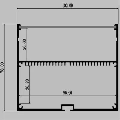 Customized Length Aluminum LED Channel for Home Lighting 100mmx70mm Office Modern Decoration Suspension Hangingfor Strip Light