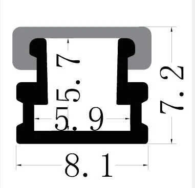 Tw-0807 High Quality Aluminum Profile and Extrusions for Display Frame Profile Applicable to SMD2110 2216 2835 LED Strip