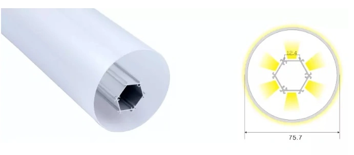 T80 360 Degree Round Shape Pendant Light Aluminium LED Tube Profile with RGB LED Strip for Coffee Lighting