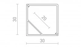 W30mm*H30mm Corner Mounted Squar Alu LED Profile