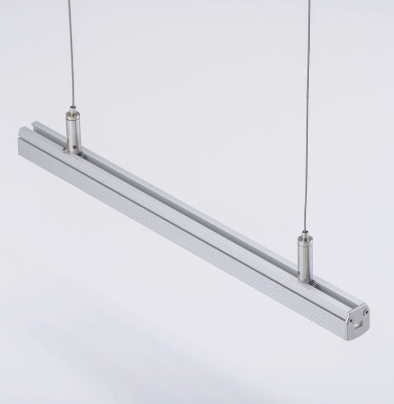 Alu1920 15mm Wide Surface/Recessed LED Profile with Aluminium End Caps and Mounting Brackets