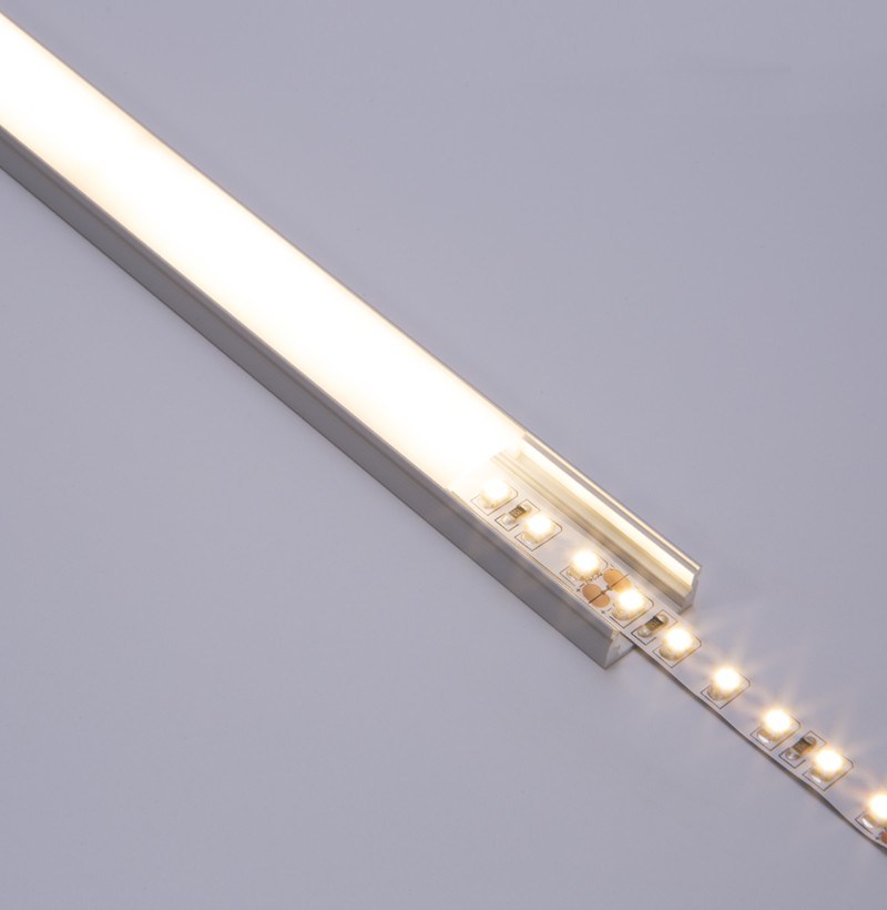 Non-Anodized Aluminum Tami Channel for LED Tape Light and Strip Light with Frosted Lens Cover