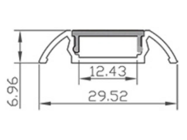 30*07mm Aluminium LED Profile - Narrow for Surface Mounting