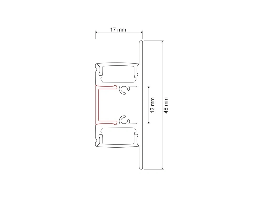 up and Down LED Profile Light with Two LED Strip Linear LED Profile for Interior Lighting