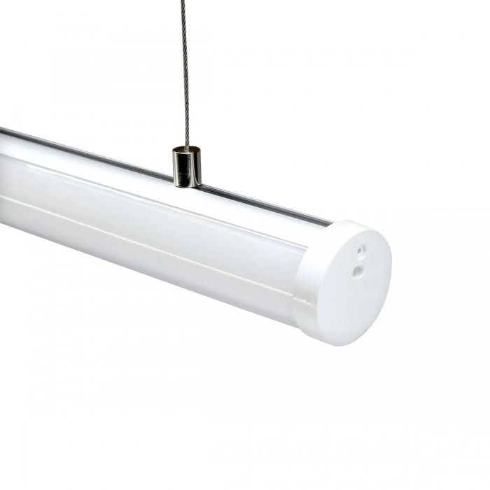 Suspended LED Silver Anodized and Round LED Aluminum Profile for LED Light Housing