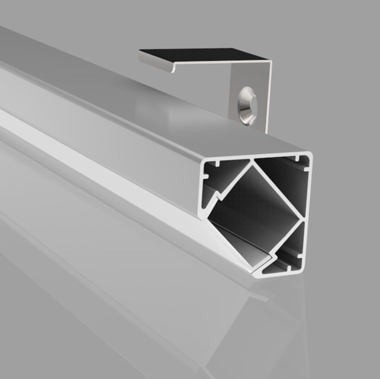 1" Wide X 0.2" Deep Loc-30 Aluminum Extrusion 30° Triangle