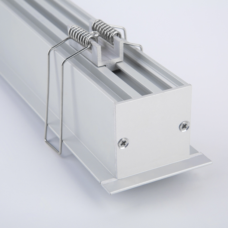 44X35mm Recessed Linear LED Aluminium Profile for LED Strips Lighting with Spring Clip