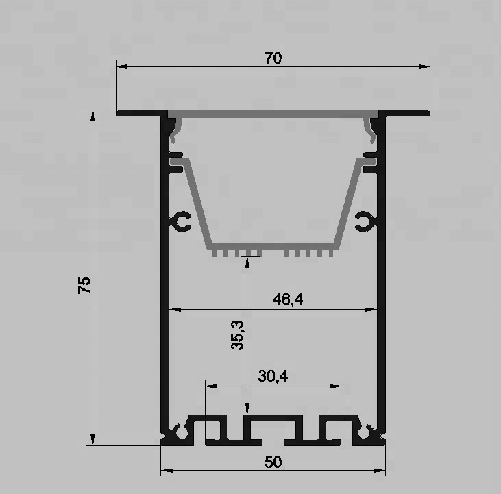 New Design Recessed Linear Light Aluminium Extrusion Channel LED Profiles for Decoration Suspension Ceilings Lights