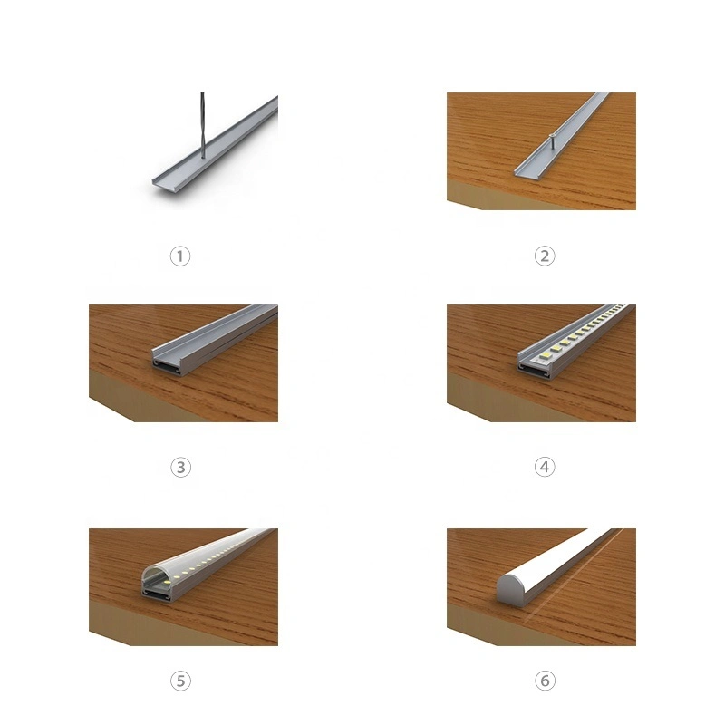 Surface Mount Aluminum LED Profile with Half Round PC Cover