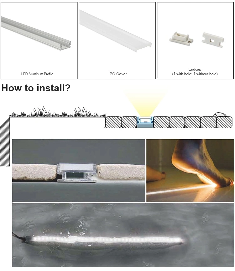 Recess Fit Into Tiles and Other Substrates Aluminium LED Profile