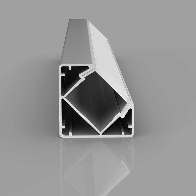 Triangle Extrusion Anodized Aluminum LED Housing with Diffuser Channel