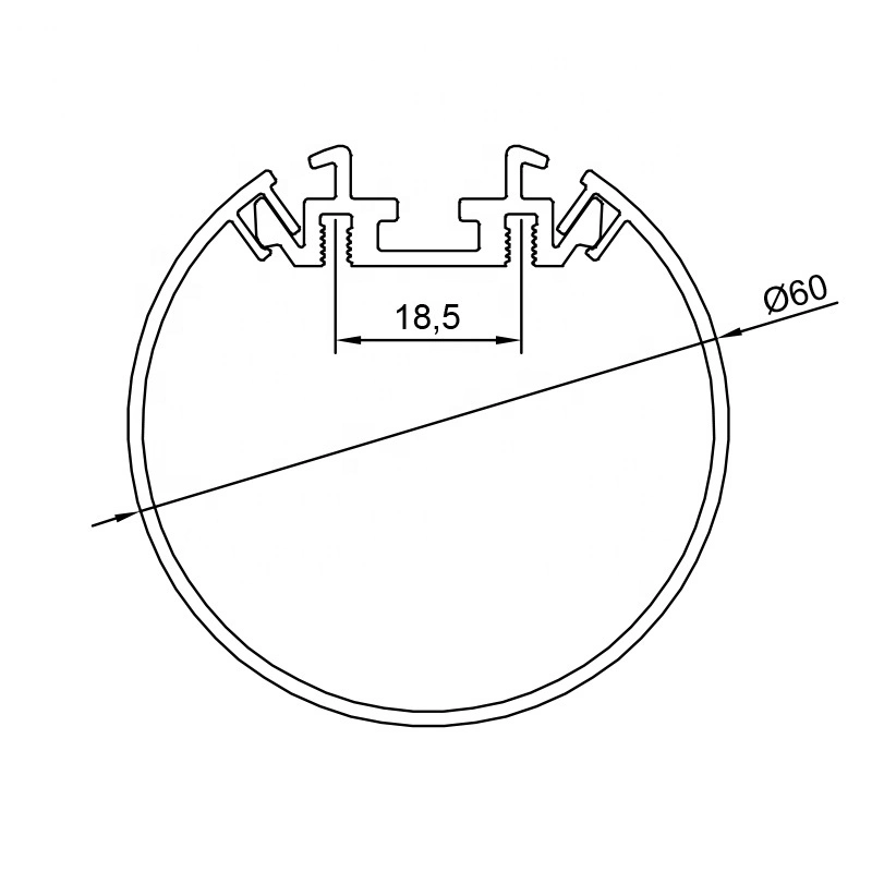 Round Shape LED Light Extrusion Aluminum LED Profile for LED Strip Light