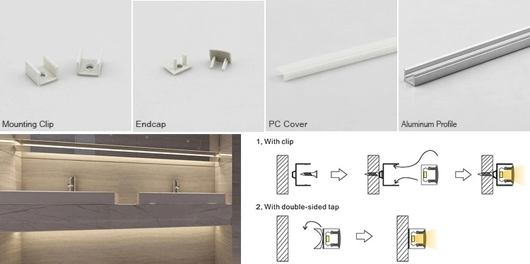 Small Furniture Aluminum Profile Light LED Lighting Anodized Aluminum Extrusion Profile