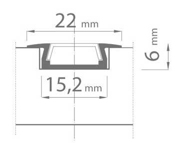 Flush Mount Aluminum Profile Housing for LED Strip Lights