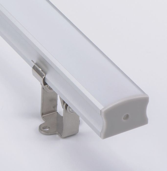 Silver Aluminium Finish Deep Square Aluminium Profile with PC Diffuser