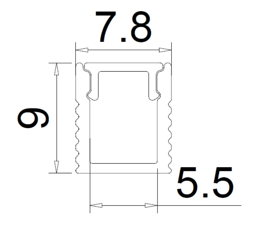 H8mm X W9mm LED Aluminium Extrusion for 4mm LED Strip Light Mini Linear LED Profile
