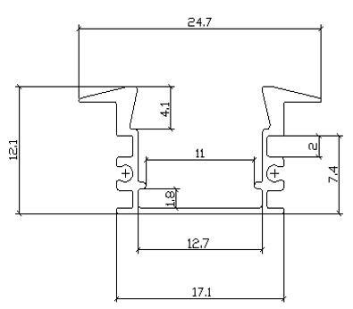 Poly Carbonate/ Opal Recessed Aluminium Profile Channel for LED Strip