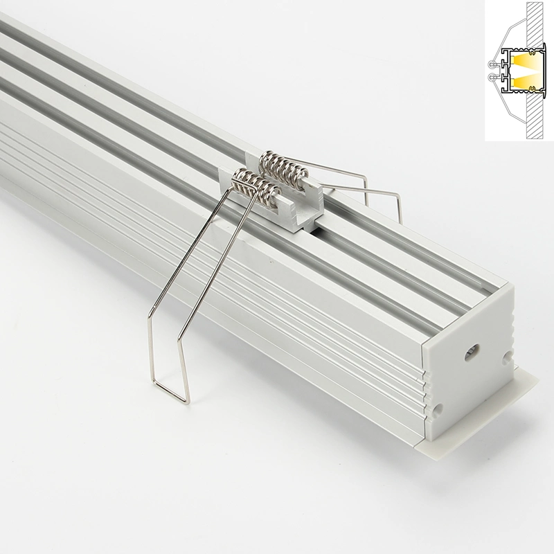 2meter Flush Mounting Recessed Light LED Extrusion with Mounting Clip Spring