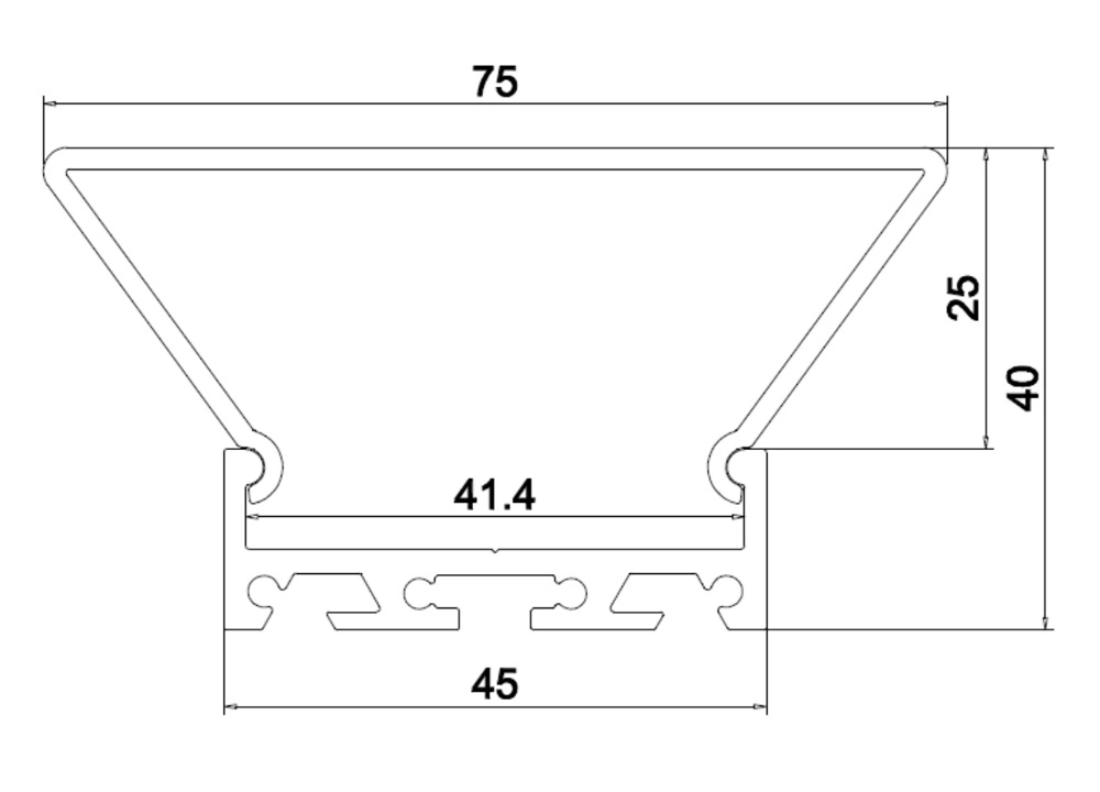 Silver Anodized LED Linear Strip Profile Aluminum LED Extruded LED Lighting Housing