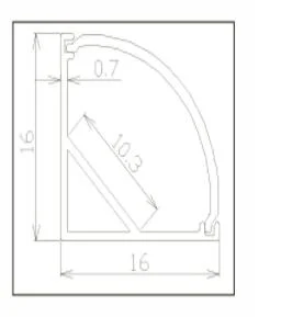 16*16mm LED Light Heatsink Aluminium Extrusion Profile LED Aluminum Profile Channel Light