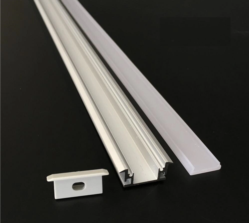 Recessed LED Aluminum Profile with PC Cover End Caps and Mounting Clips for LED Strip