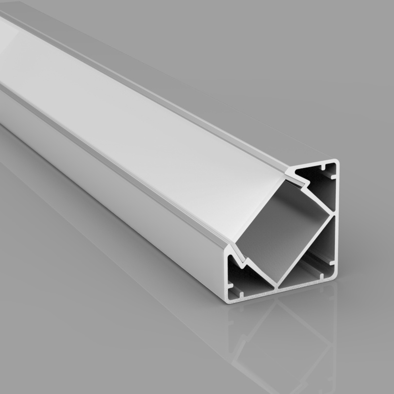 2 Metre Flat Faced Corner Aluminium Housing for LED Strip up to 12mm Wide