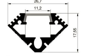 Customized 6063 Aluminum Alloy Surface Mount Aluminum LED Corner Profile for SMD LED Light Extrusion