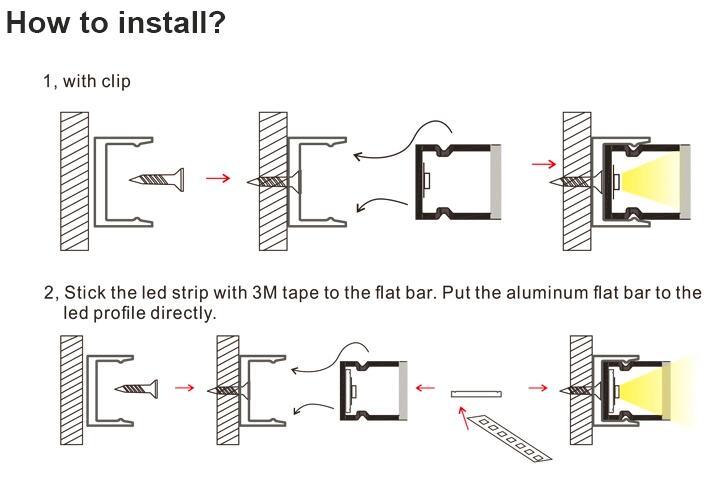 IP65 Plastic PVC LED Profile Bar Lamp + LED Profile Extrusion with Diffusion Cover + Aluminum Profile Extrusion, Customized