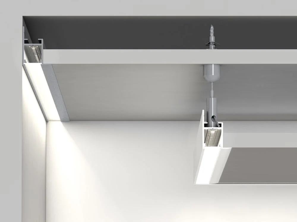 Recessed LED Aluminium Channel Extrusions Milky Diffiuser for Linear Lighting