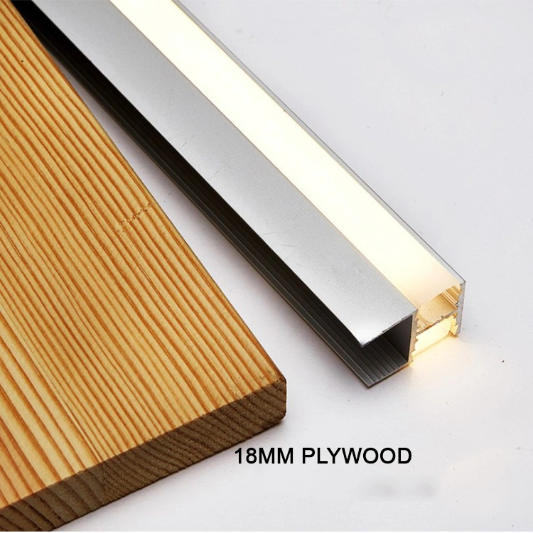 up and Down Light Mounting 18mm Plywood C Shape LED Aluminum Profile Extrusion for Kitchen Cabinet Lighting