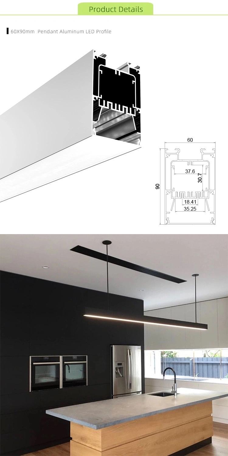 60X90mm Linear Pendant LED Module Light Aluminum LED Profiles