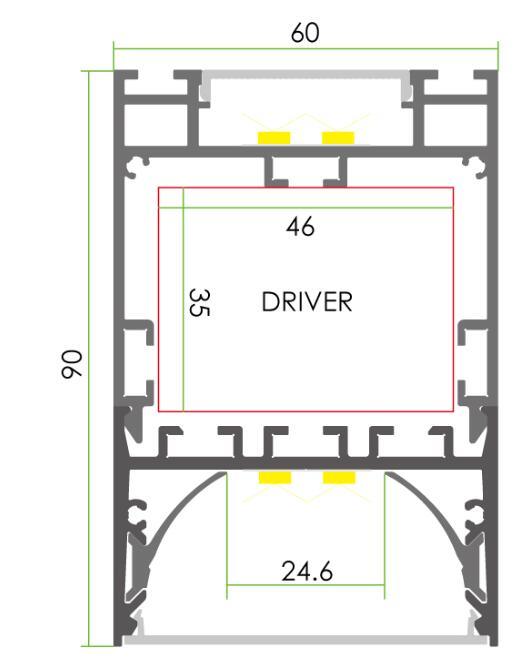 Large Size LED Light Profile Baseboard Aluminum Profile for Power Cover