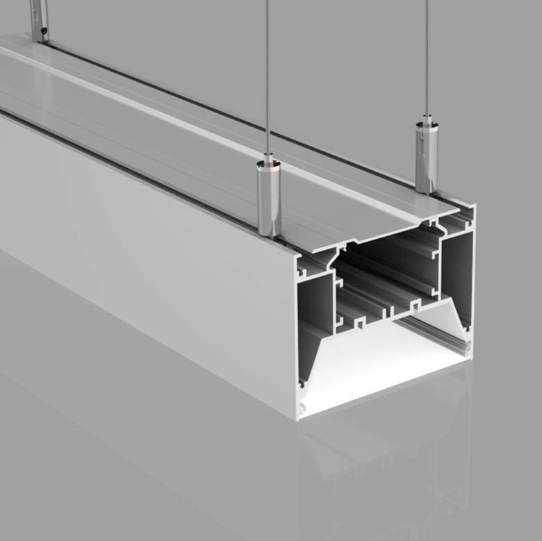 W100*H75mm Suspended Linear Pendant Lighting Extrusion for Linear Pendant Lighting