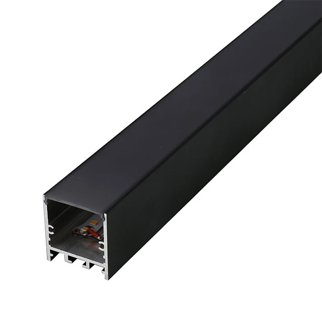 35X35mm 2021 New Black Square Ceiling Mounting Black Aluminum Profile Channel with Black Diffuser and End Cap