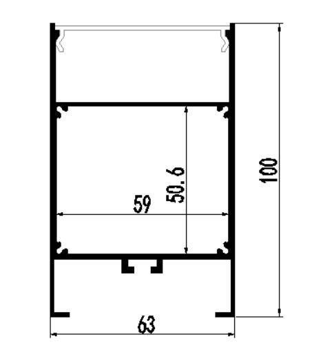 63mm*100mm LED Rectangle Flanged Aluminum Profile for Recessed LED Lighting