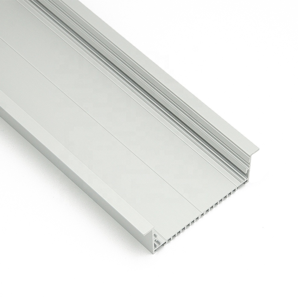 72mm Width LED Profile Slim Decorative Recessed Aluminium LED Channel with Clip-in Diffuser + End Caps