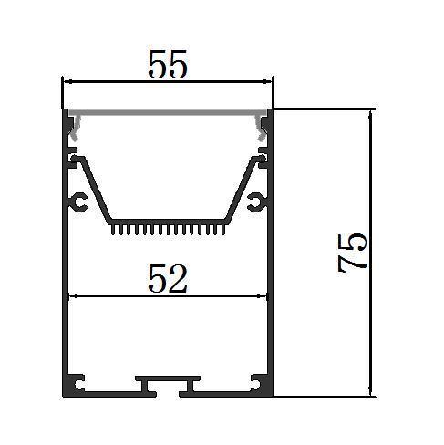 55mm X 75mm LED Linear Light Housing with LED Linear Light Diffuser