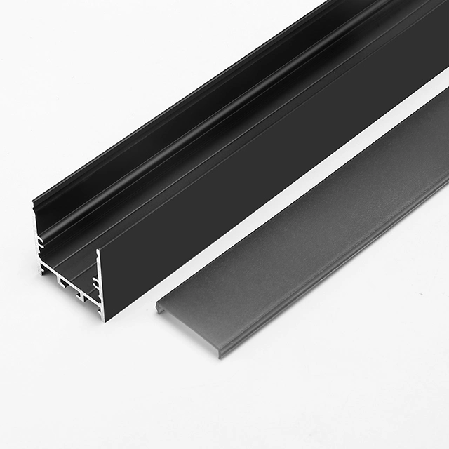 35X35mm 2021 New Black Square Ceiling Mounting Black Aluminum Profile Channel with Black Diffuser and End Cap