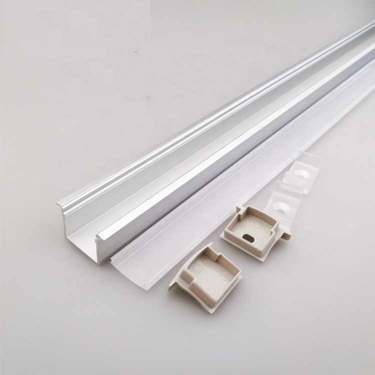 Customized Aluminum Alloy 6063 Recessed Mounted Aluminum LED Profile for SMD LED Strip Light Aluminum Extrusion