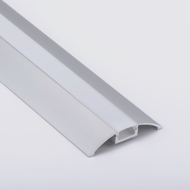 Waterproof IP67 Floor Mounted LED Profile, Opal UV Resistant PVC LED Mounting Profile for LED Strip