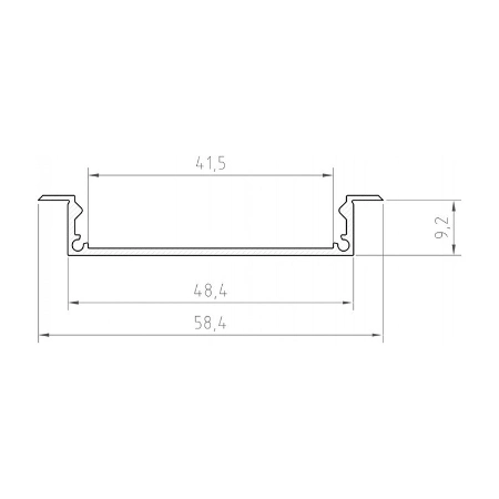 58*09mm Recessed Wide Base Aluminium Profile (White)