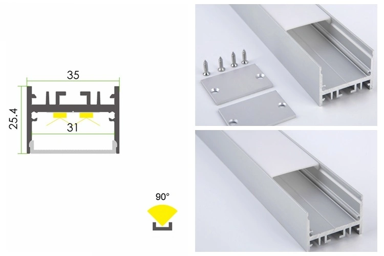 Alu LED Profile LED Ceiling Light for Double Row LED Strip High Power Flexibly Installed