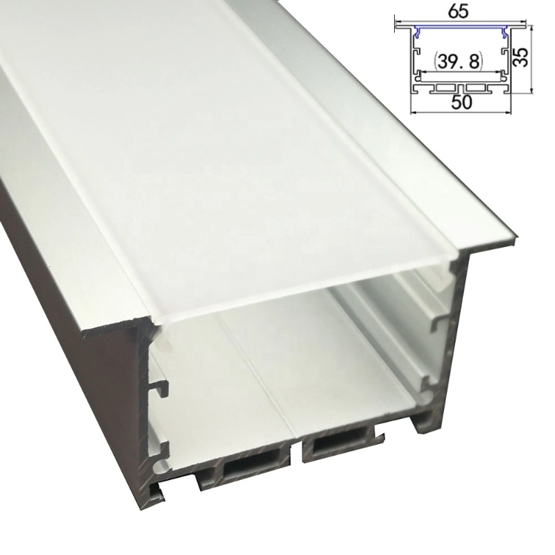 PMMA Transparent Diffuser Embedded Linear Aluminum Profile LED Illumination with End Caps, Clips