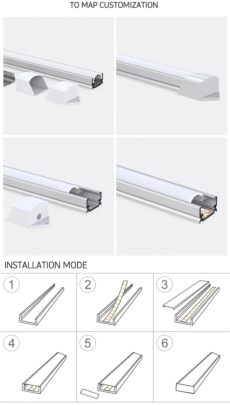 High Quality LED Aluminium Profile 17mm Width LED Housing with Curved PC Cover