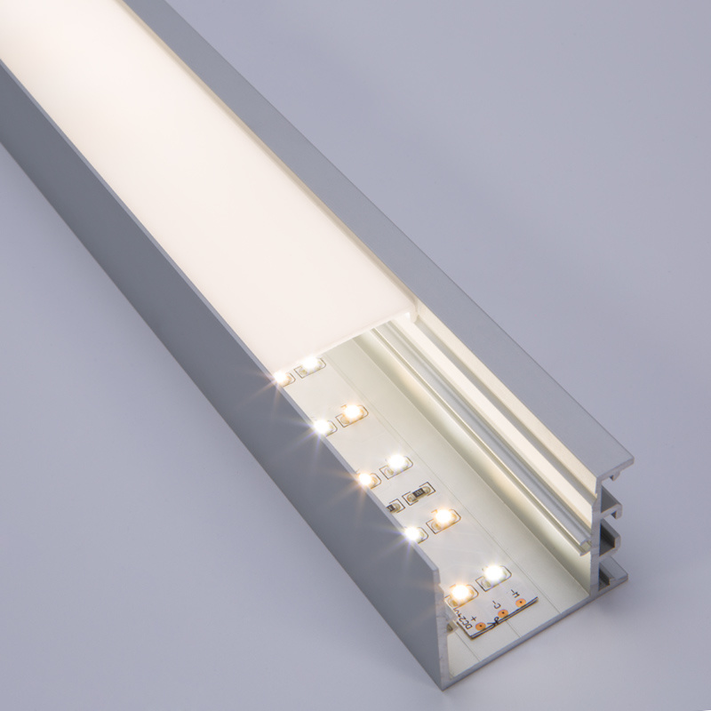 44X35mm Recessed Linear LED Aluminium Profile for LED Strips Lighting with Spring Clip