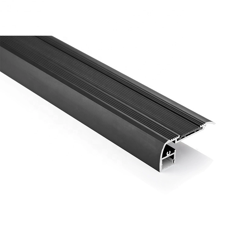 Anodized Black Stair Nosing Aluminum LED Channel Profile for LED Strip Stair Light