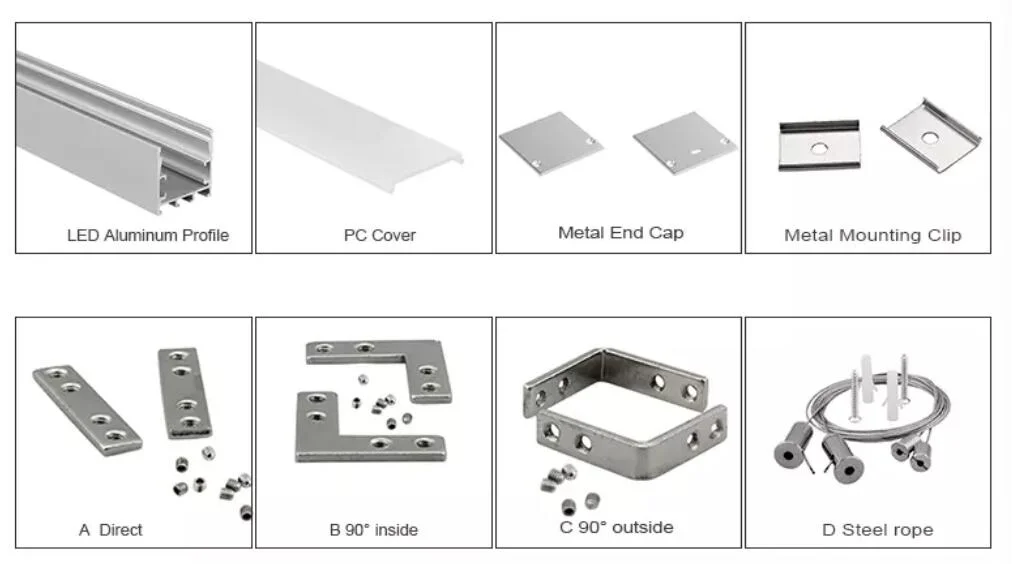 LED China Strip Aluminum Profile 50*75mm LED Track Light for Suspended Lighting